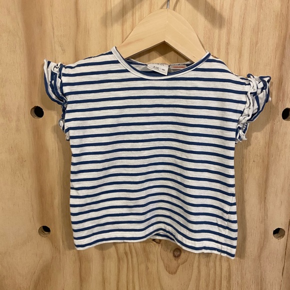Zara | Shirts & Tops | Zara Flutter Sleeve Top | Poshmark